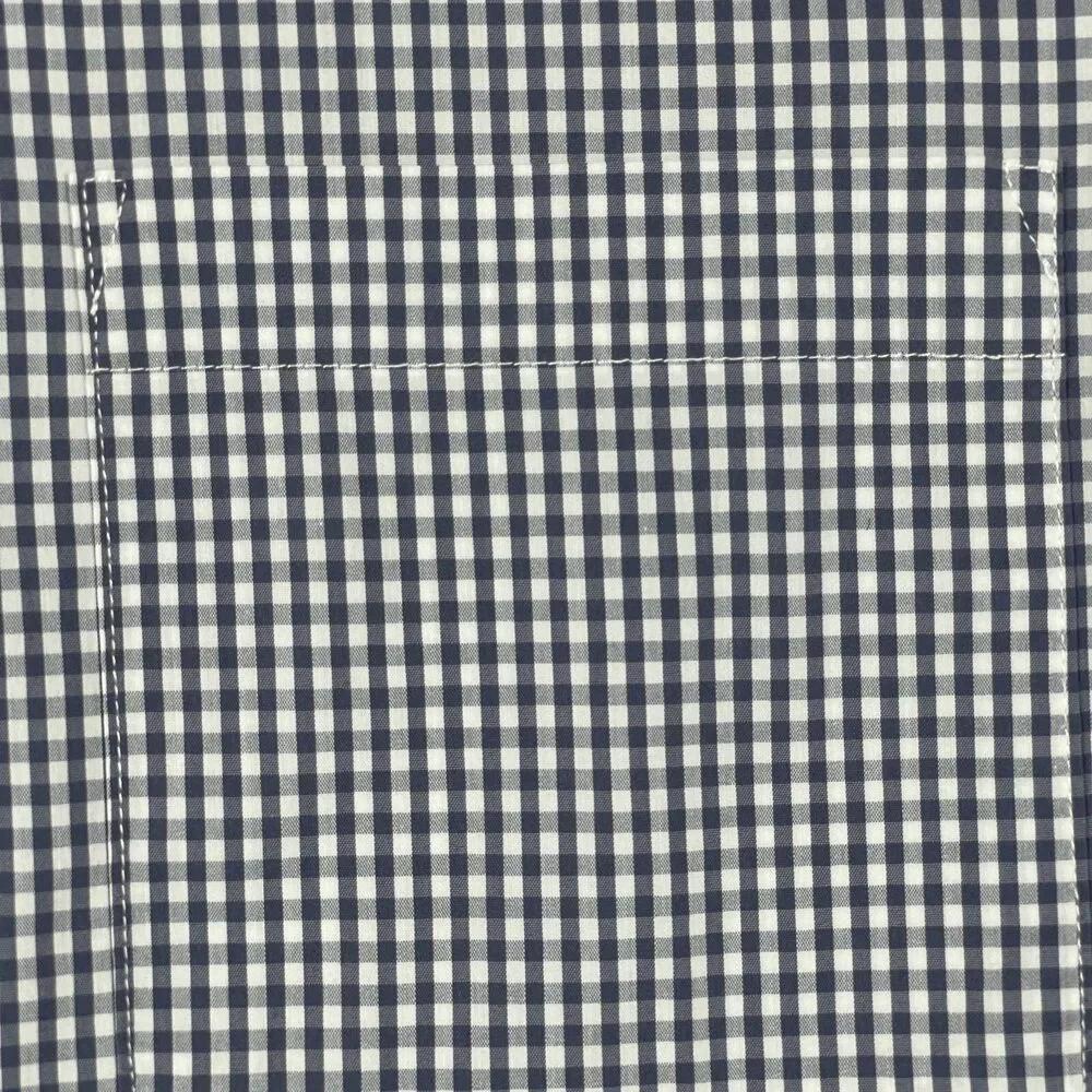Travis Mathew Shirt Men's Large Black White Plaid Cotton Short Sleeve‎ Button-Up